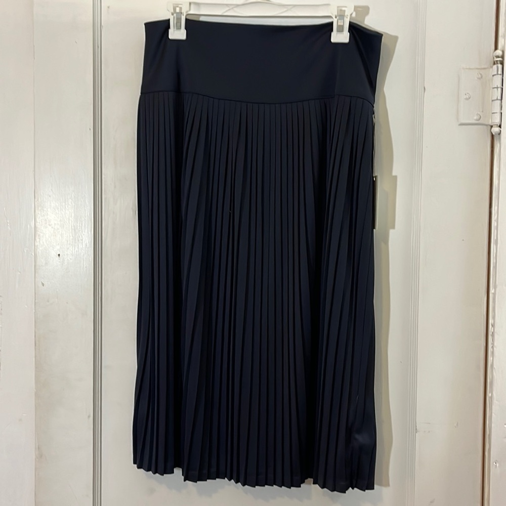 Navy blue pleated skirt